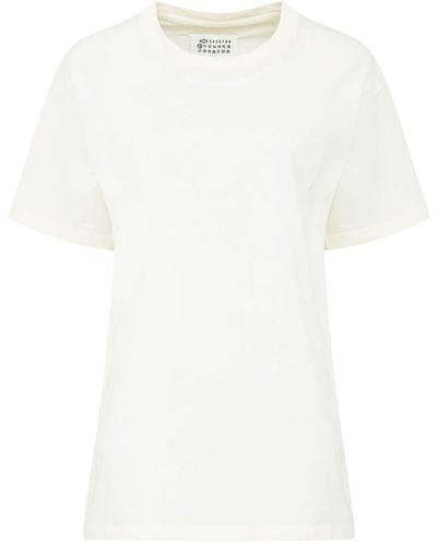 Maison Margiela T-Shirt mit Logo-Print - Weiß