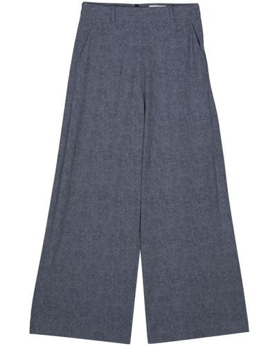 Circolo 1901 Twill Wide-leg Trousers - Blue