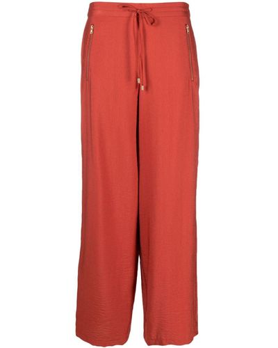 DKNY Pantalones rectos con cierre de cordón - Rojo