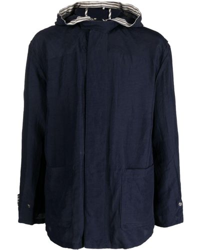 Giorgio Armani Lightweight Hooded Jacket - Blue