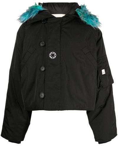 1017 ALYX 9SM Graphic-print Padded Hooded Jacket - Black