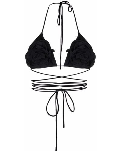 Magda Butrym Top de bikini con motivo floral - Negro