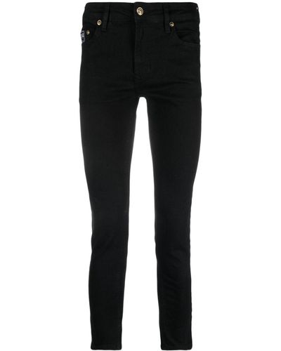 Versace Jeans Couture Skinny-Jeans mit Logo-Patch - Schwarz