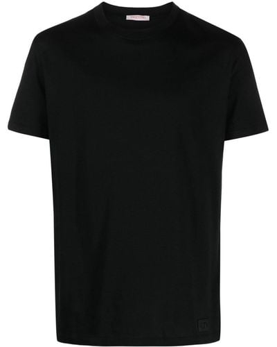 Valentino Garavani Logo-patch Cotton T-shirt - Black