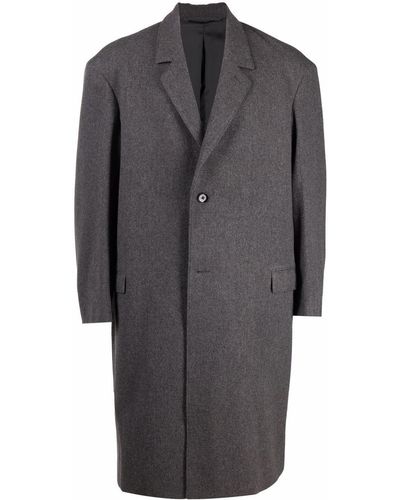 Lemaire Oversized Felted Wool Coat - Gray