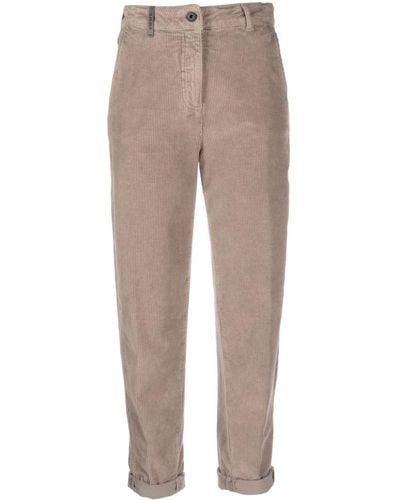 Peserico Corduroy Cropped Trousers - Natural