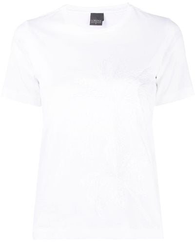 Lorena Antoniazzi T-shirt à broderies - Blanc