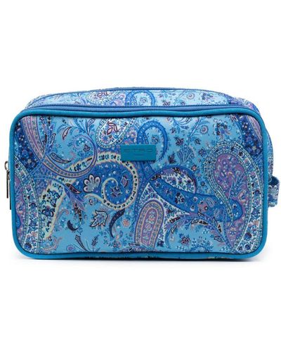 Etro Paisley-print Multi-pocket Wash Bag - Blue