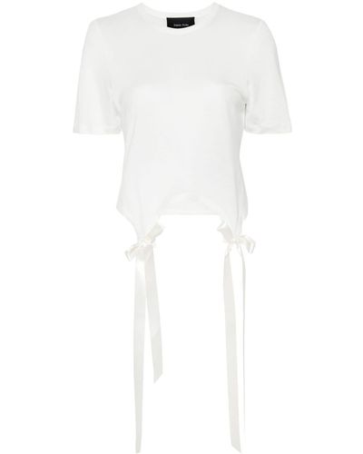 Simone Rocha T-Shirt mit Schleifendetail - Weiß