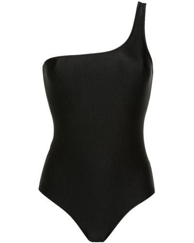 Adriana Degreas Deco One-shoulder Swimsuit - Black