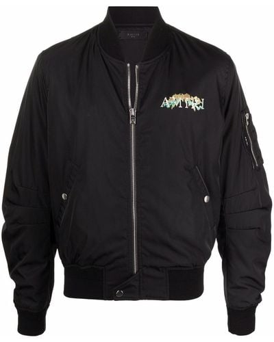 Amiri Logo-print bomber jacket - Negro