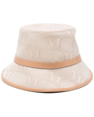 Max Mara Logo-jacquard Cotton Bucket Hat - Natural
