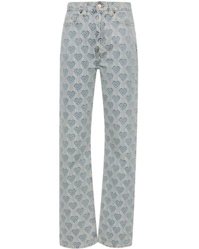 Casablancabrand Jeans Met Monogram-jacquard - Blauw