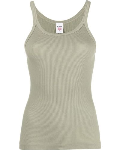 RE/DONE Ribbed-knit Tank Top - Green