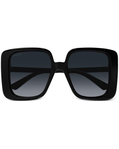Gucci Gafas de sol con montura cuadrada oversize - Negro