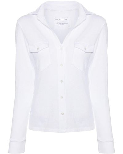 Nili Lotan Spread-collar Cotton Blouse - White