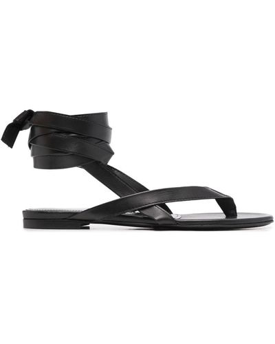 The Attico Ankle-strap Flat Sandals - Black