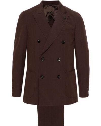 Lardini Double-breasted Suit - Brown