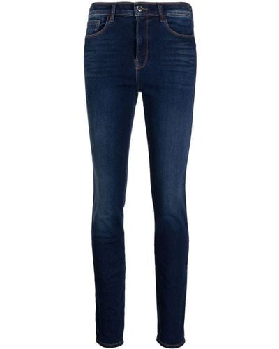 Emporio Armani Skinny-Jeans mit Logo-Stickerei - Blau