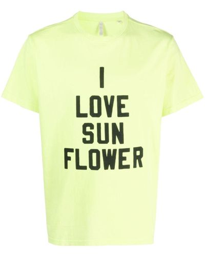 sunflower T-shirt en coton à slogan imprimé - Jaune
