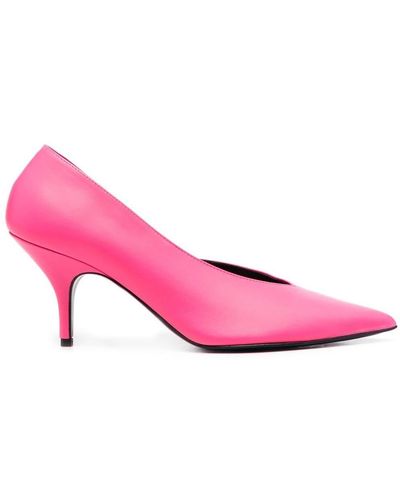 Patrizia Pepe Minimal Shape Heeled Court Shoes - Pink