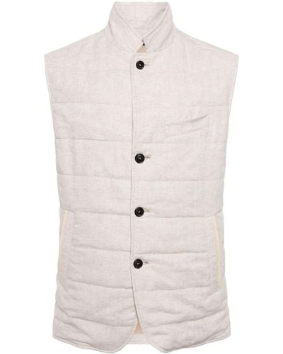 N.Peal Cashmere Seville Quilted Gilet - White