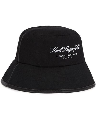 Karl Lagerfeld Hotel Karl Bucket Hat - Black