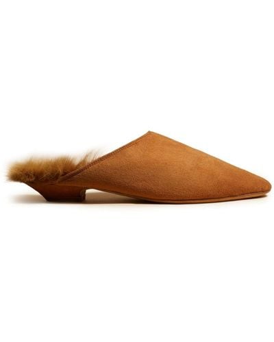 Khaite The Otto Shearling-lined Mules - Brown