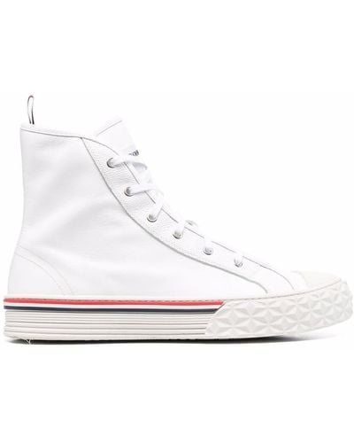 Thom Browne High-Top-Sneakers aus Leder - Weiß