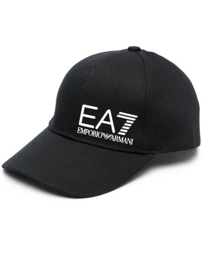 EA7 Gorra con logo estampado - Negro