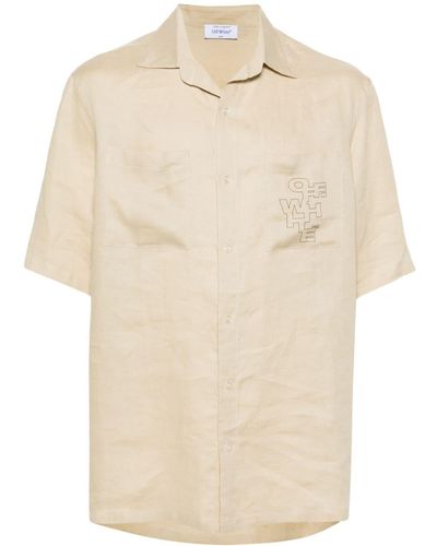Off-White c/o Virgil Abloh Outline Arrow Linen Shirt - Natural