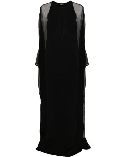 Tom Ford Robe longue à empiècements transparents - Noir