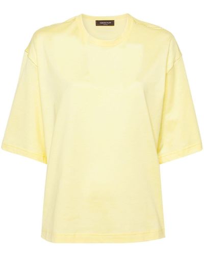Fabiana Filippi T-Shirt mit Perlen - Gelb