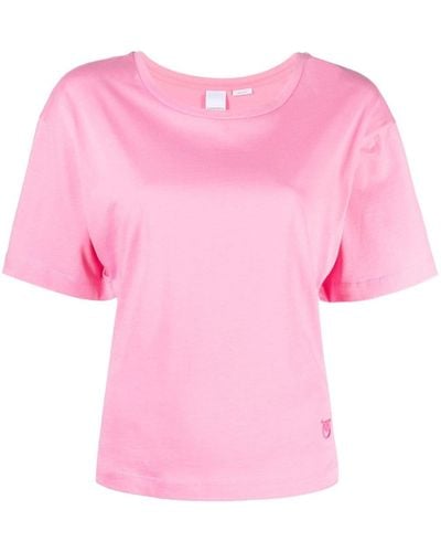Pinko T-shirt Met Kant - Roze
