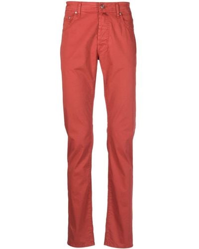 Jacob Cohen Bard Cotton Gabardine Pants - Red