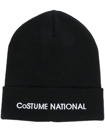 CoSTUME NATIONAL Bonnet à logo brodé - Noir