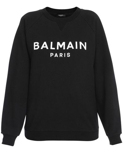 Balmain Logo-print Cotton Sweatshirt - Black
