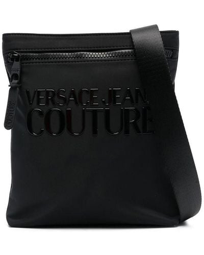 Versace Jeans Couture Bolso messenger con logo estampado - Negro