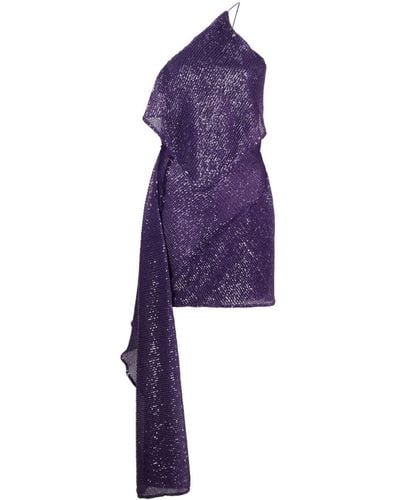 GAUGE81 Metz Sequined Draped Minidress - Purple