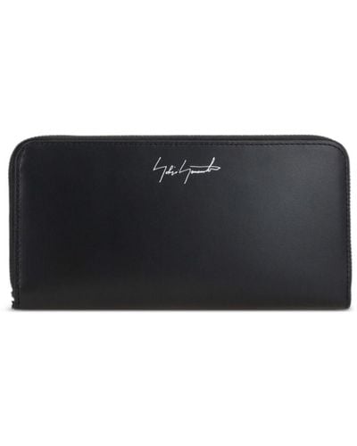 discord Yohji Yamamoto Logo-print Leather Wallet - Black