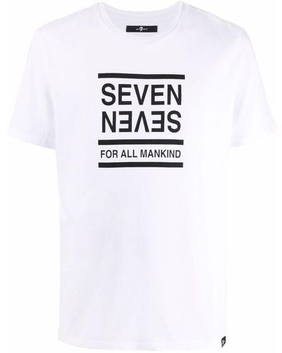 7 For All Mankind T-shirt Met Logoprint - Wit