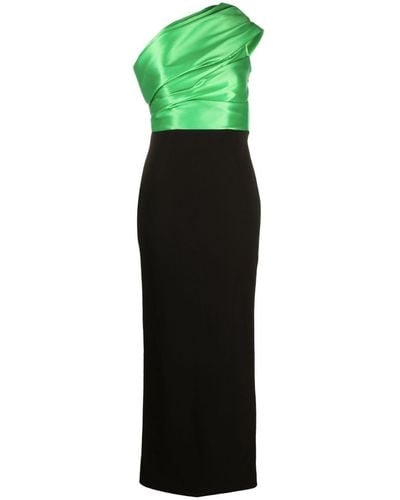 Solace London Selia One-shoulder Maxi Dress - Green