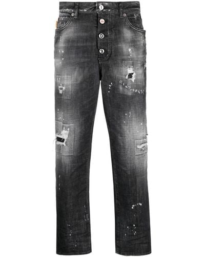 DSquared² Tapered-Jeans im Distressed-Look - Grau