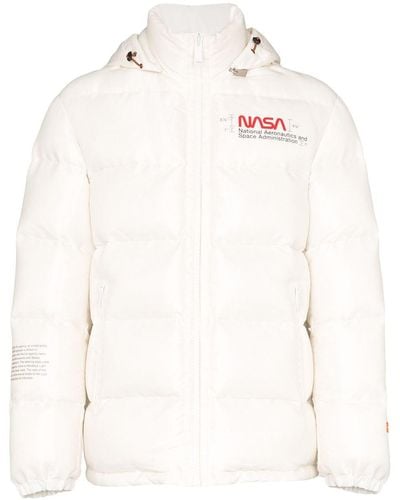 Heron Preston NASA print padded coat - Blanco