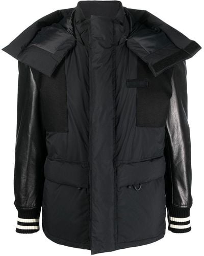 Junya Watanabe Contrasting-detail Padded Coat - Black