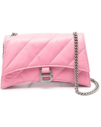 Balenciaga Small Crush Quilted Shoulder Bag - Pink