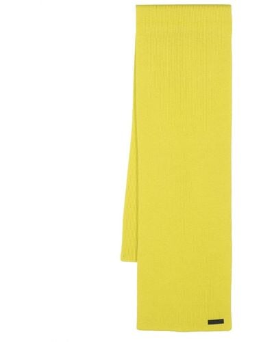 Versace Logo Knit Scarf - Yellow