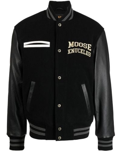 Moose Knuckles ロゴ ボンバージャケット - ブラック