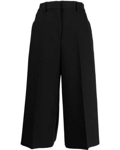 MSGM High-rise Cropped Trousers - Black