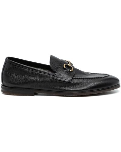 Barrett Ring Leather Loafers - Black